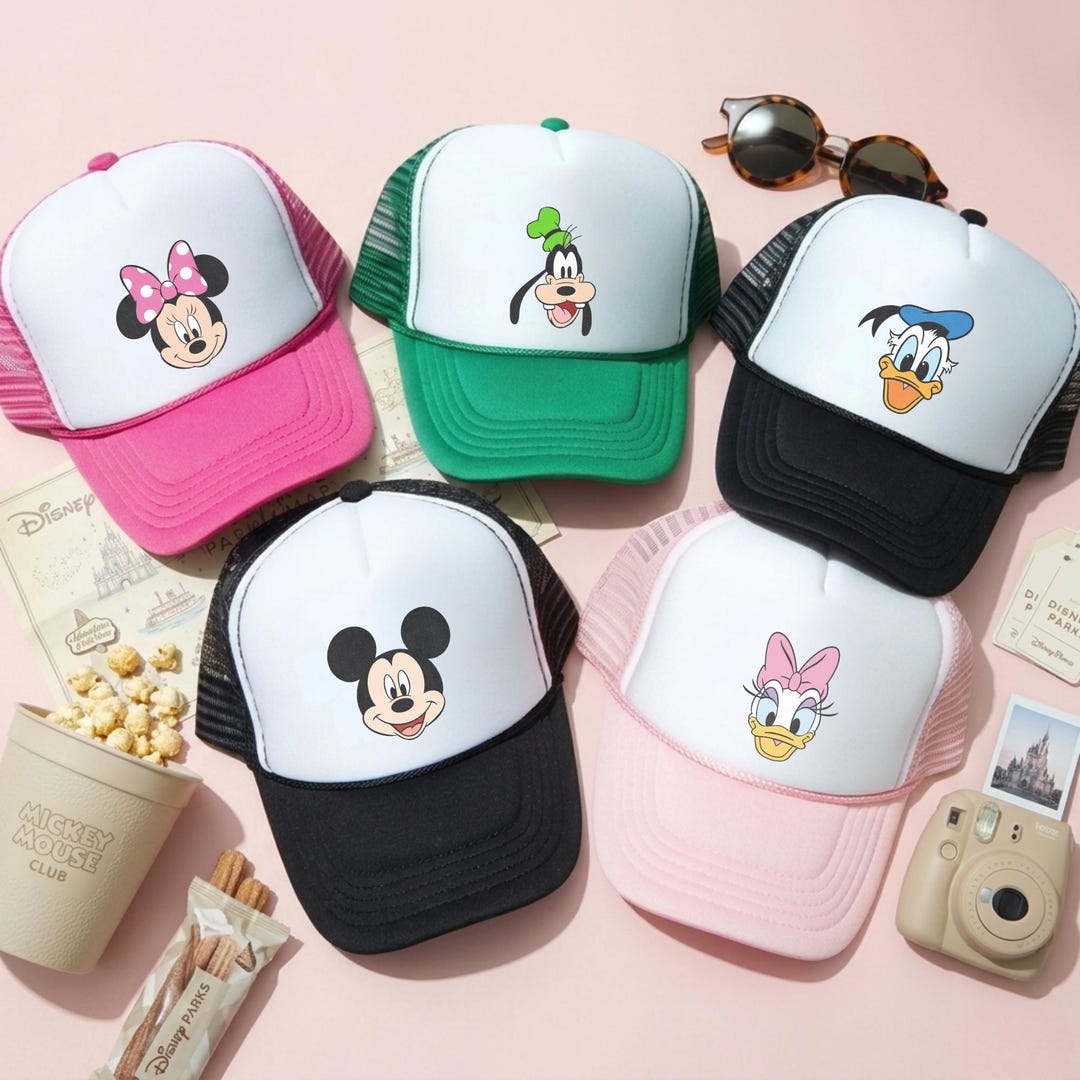 Custom Character Disney Trucker Hat Matching Disney Family Hat Mickey Custom Character Disney Trucker Hat Matching Disney Family Hat Mickey