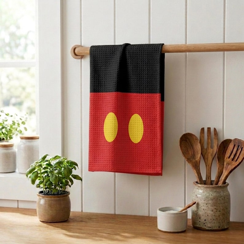 Mickey Tea Towel, Disney Kitchen Decor, Mickey Mouse Kitchen Towel, Disney Home Decor, Disney Gift, Mouse Inspired Kitchen Decor