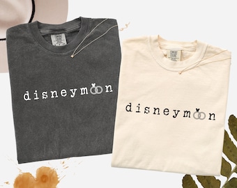 Chemise lune de miel Disney, t-shirt assorti pour couple Lune Disney, tenue de lune de miel assortie, voyage Disney en couple