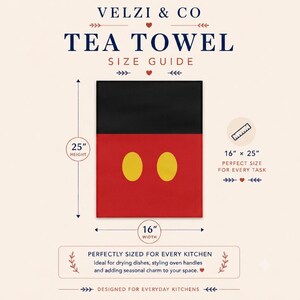 Mickey Tea Towel, Disney Kitchen Decor, Mickey Mouse Kitchen Towel, Disney Home Decor, Disney Gift, Mouse Inspired Kitchen Decor