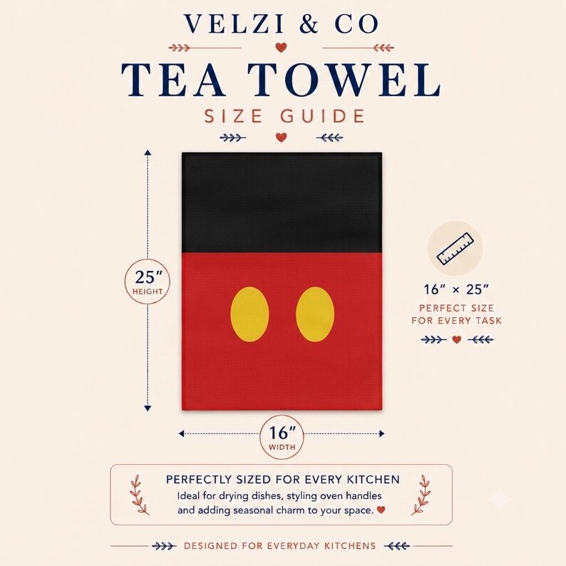 Mickey Tea Towel, Disney Kitchen Decor, Mickey Mouse Kitchen Towel, Disney Home Decor, Disney Gift, Mouse Inspired Kitchen Decor