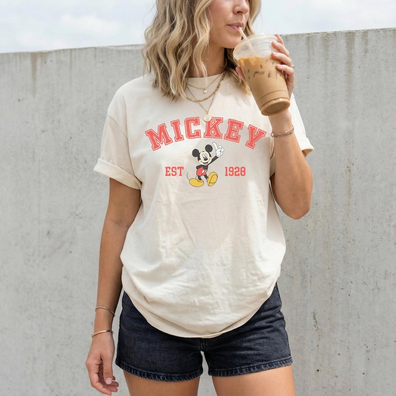 Disney Classic Pose Mickey Mouse Shirt, Comfort Colors® Retro Mickey Tee, Disney Mickey 1928 T-Shirt, Theme Park Tee