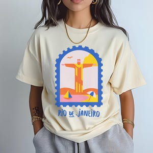 Rio de Janeiro Brazil Graphic Tee | Family Vacation Travel Souvenir | Christ the Redeemer Shirt | Brazil Comfort Colors T-Shirt