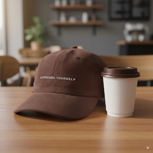 Embroidered Corduroy Hat | Expresso Yourself hat | Corduroy Baseball Cap | Unique Gift