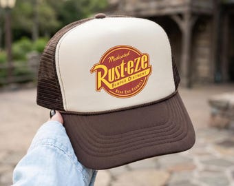 Casquette trucker Rust-Eze, Casquette Lightning McQueen, Casquette trucker en mousse Rusteze pour enfants Pixar Cars, Casquette trucker Disney Pixar Cars Disney
