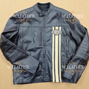 Men’s Leather Jacket – Black Cowhide Motorcycle Riding Gear – Classic Biker Style – Genuine Leather Moto Jacket