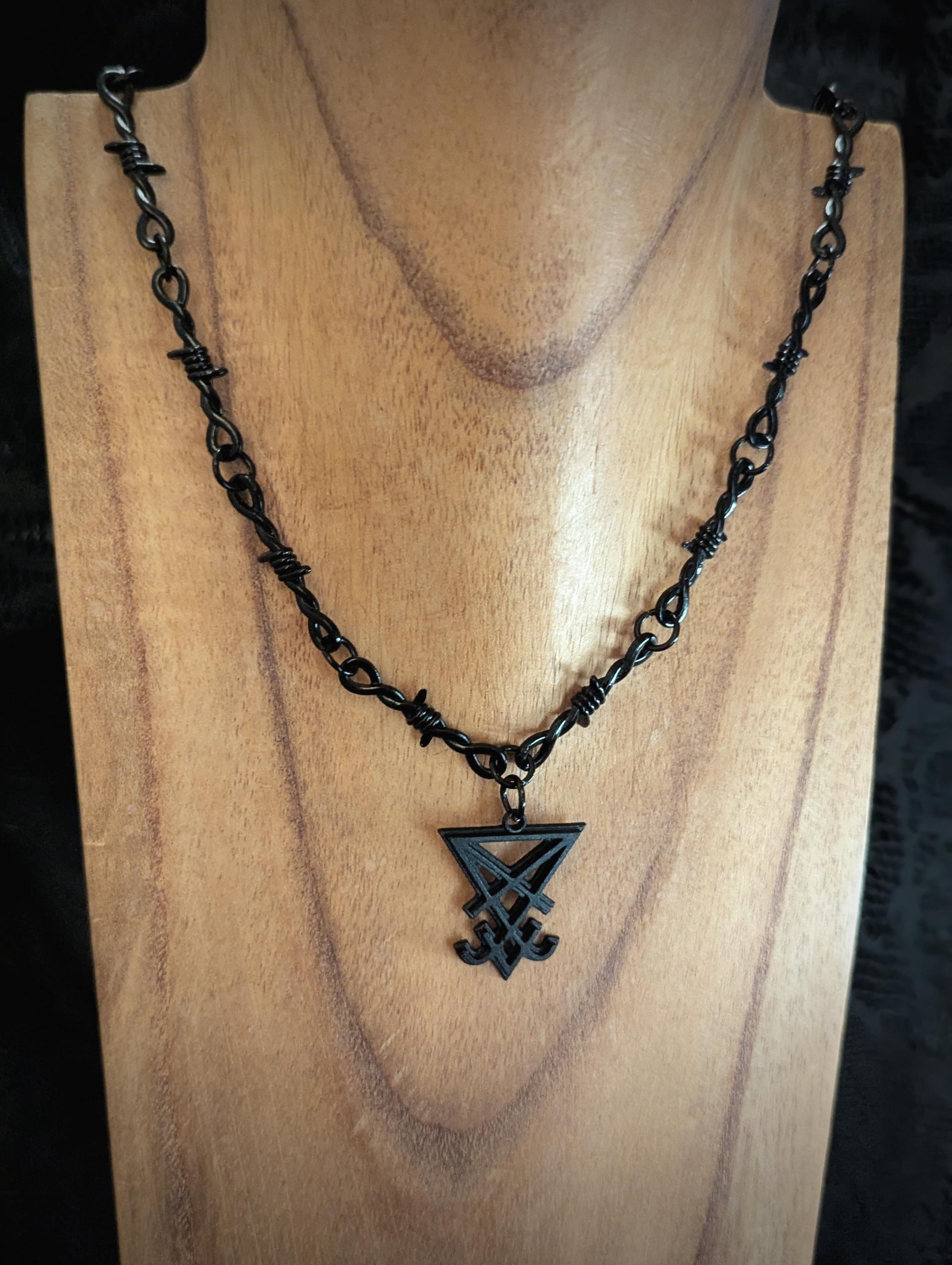 Lucifer Rava Chain Lucifer Sigil Necklace, Lucifer Pendant, Satanic Occult Jewelry, Gothic ...