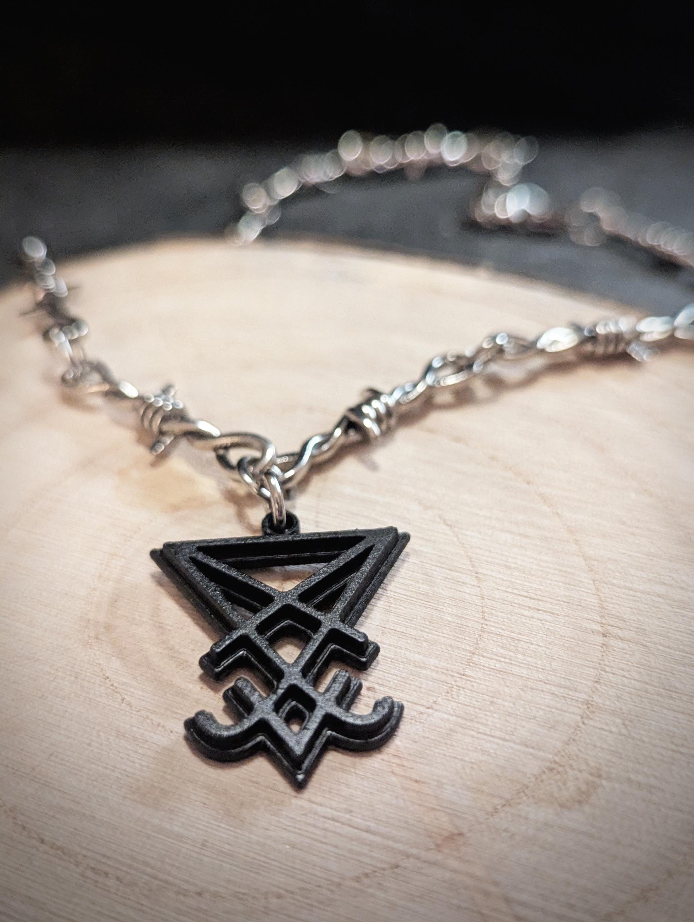 Lucifer Rava Chain Lucifer Sigil Necklace, Lucifer Pendant, Satanic Occult Jewelry, Gothic ...