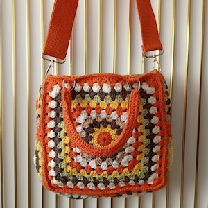 Orange Crochet Bag / Granny Square Bag