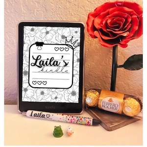 Personalized Journal Notebook Floral Kindle Lock Screen