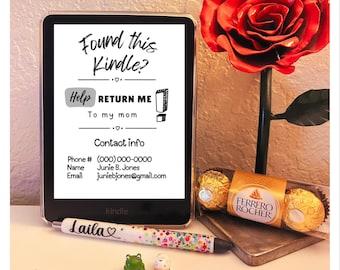 Personalized Contact Information Lost Kindle Flyer