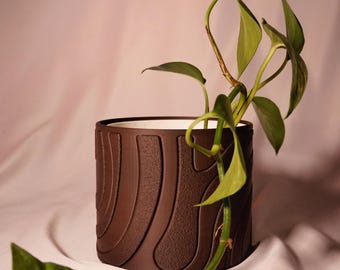 Alcornoque Planter — Smooth & Fuzzy Dual Texture, 3D Printed Indoor Pot, Multiple Sizes
