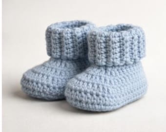 Patrón PDF para tejer patucos de bebé a crochet / Diseño rápido y fácil, ideal para principiantes / Descarga digital instantánea