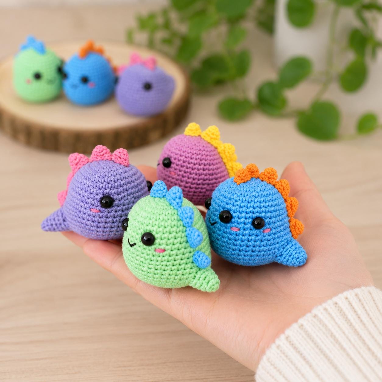 Mini Dino Crochet Pattern PDF, Amigurumi Dinosaur Toy Tutorial