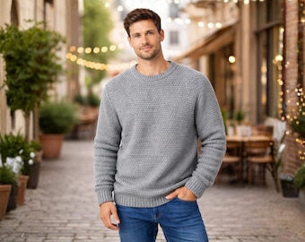 Men Sweater Crochet Pattern | Easy Pullover PDF – Instant Digital Download Guide