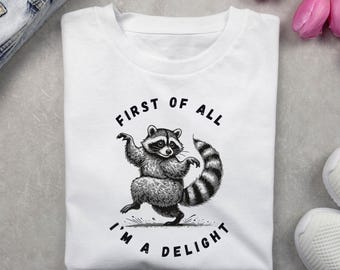 Raccoon Delight T-Shirt | Funny Raccoon Graphic Tee | Trash Panda Shirt | Cute Animal Lover Shirt | Raccoon Lover Gift | Funny Animal Tee