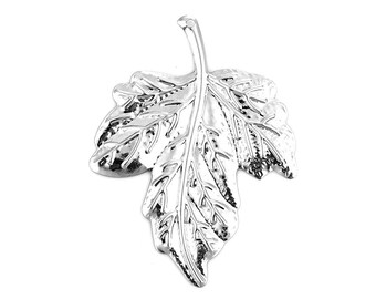 Silver Filigree Leaf Metal Stampings / Filligree Leaves Embellishments / Links, Connectors  [2 pieces] -- F107503