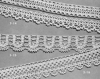Vintage Lace Crochet Edgings Patterns, Royal Society -- INSTANT DOWNLOAD, PDF -- 4 Different Designs, Digital Crochet Pattern,  c.1943