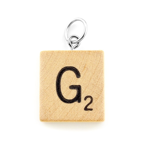 SALE *** Vintage Scrabble Tile Monogram Pendant with Jump Ring (Many Letters Available) -- Perfect for Necklace or Bracelet (R)