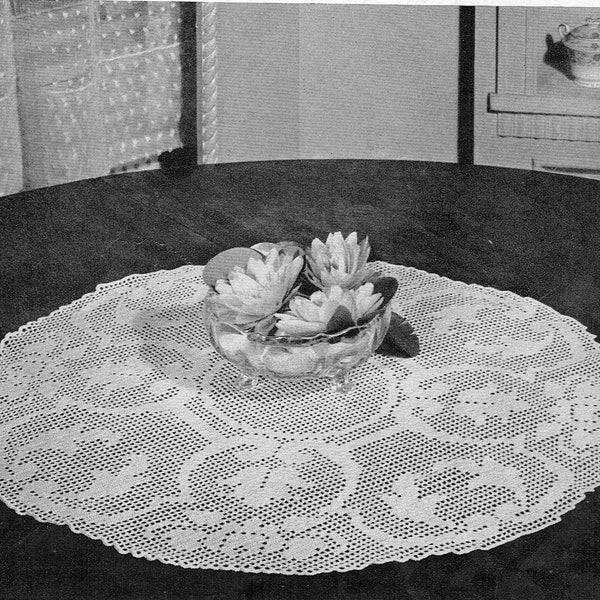 Vintage Doily Crochet Pattern "Tudor Rose Elegance" PDF Pattern -- INSTANT DOWNLOAD -- Royal Society Doily Pattern,  c. 1943