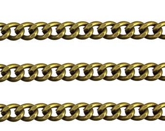 Antique Bronze Curb Chain / Twisted Oval Link Chain 7.5mm x 6mm x 1.6mm [10 feet] -- Lead, Nickel & Cadmium free 67724
