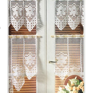 Vintage Filet Crochet Pattern &quot;Cropped Curtains, Valance & Cafe Curtains&quot; Digital Crochet PDF Pattern -- INSTANT DOWNLOAD