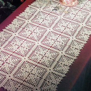 Vintage Crochet Pattern &quot;Lattice Motif Crochet Table Runner&quot; Digital PDF Pattern -- INSTANT DOWNLOAD, Doily Crochet Pattern