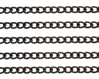 Gunmetal Curb Chain / Twist Oval Chain 7.5mm x 5mm x 1mm [SOLD PER 10 FEET]-- Lead, Nickel & Cadmium Free  101328
