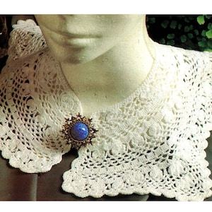Vintage Crochet Pattern &quot;Lace Collar&quot; Digital Crochet PDF Pattern -- INSTANT DOWNLOAD, Lacy Collar Crochet Pattern