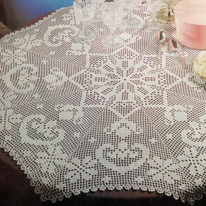 Vintage Filet Crochet Pattern &quot;Fortuna Table Top Doily&quot; Digital PDF Pattern -- INSTANT DOWNLOAD, Doily Crochet Pattern