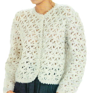 Fashion Crochet Pattern, &quot;Work of Play Long Sleeve Cardigan Sweater&quot; Digital PDF Crochet Pattern -- INSTANT DOWNLOAD -- 40&quot; Bust