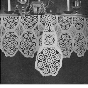 1940s &quot;February Tablecloth&quot; Vintage Crochet Pattern PDF -- INSTANT DOWNLOAD -- Heirloom Tablecloth Digital Pattern c.1944