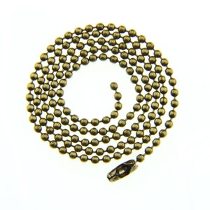 Antique Bronze 2mm Ball Chain Necklace with Connector [ 20 inches ]