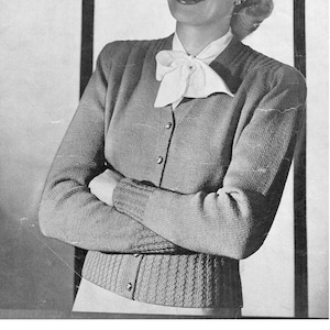 Vintage volledige figuur vest gebreide trui patroon PDF--INSTANT DOWNLOAD--digitaal breipatroon c.1946