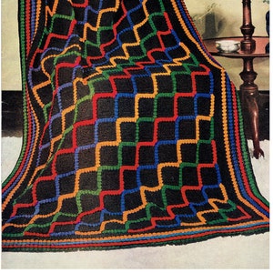 1940s Plymouth Vintage Afghan Crochet Pattern PDF -- INSTANT DOWNLOAD --  Heirloom Afghan Digital Pattern c.1947