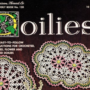 1956 Doilies Vintage Crochet Pattern Book PDF -- DOWNLOAD IMMEDIATO -- Con modelli per centrini all'uncinetto e a maglia
