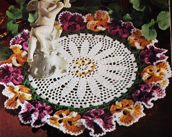 Vintage Crochet Pattern "Pansy Doily" PDF Pattern -- INSTANT DOWNLOAD -- Perfect Doily for Spring
