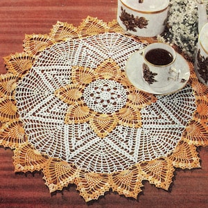 Vintage Pineapple Doily Crochet Pattern PDF -- INSTANT DOWNLOAD -- Round Heirloom Crochet Table Topper Digital Pattern
