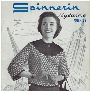 Spinnerin Nylaine Bulkies Vintage Strickmusterbuch PDF -- INSTANT DOWNLOAD eBook -- Zahlreiche Pullover Muster c.1956