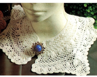 Vintage Crochet Pattern "Lace Collar" Digital Crochet PDF Pattern -- INSTANT DOWNLOAD, Lacy Collar Crochet Pattern