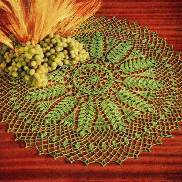 Wheat & Grape Vintage Doily Crochet Pattern PDF -- INSTANT DOWNLOAD -- Round Heirloom Crochet Table Topper Digital Pattern