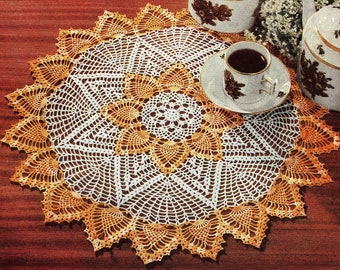 Vintage Pineapple Doily Crochet Pattern PDF -- INSTANT DOWNLOAD -- Round Heirloom Crochet Table Topper Digital Pattern