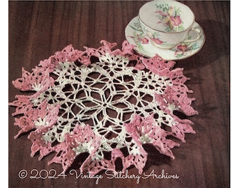 Doily Crochet Pattern "Tea Time Ruffle" Digital PDF Pattern -- INSTANT DOWNLOAD -- Vintage Crochet Doily Pattern