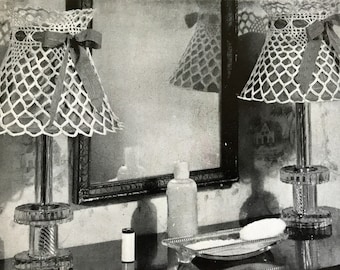 Vintage Crochet Pattern "Shadow Play Crocheted Lampshade" PDF Pattern -- INSTANT DOWNLOAD -- Crocheted Home Decor