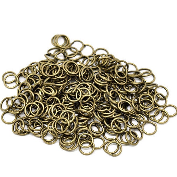 100 pieces Antique Bronze Open Jump Rings 6mm x .9mm (19 Gauge) / 6mm Brass Ox Jump Ring Jewelry Findings  -- Lead, Nickel Free 6/.9-AB