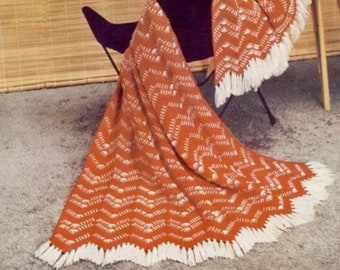 Vintage "California Ranch" Afghan Crochet Pattern PDF -- INSTANT DOWNLOAD --  Afghan Stitch Crochet Blanket Pattern