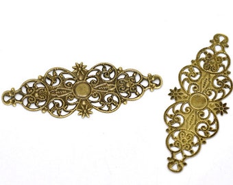 Lot De 10 Conchos Fleur Bronze Antique 35 Mm - À Visser - Cuir, Ceinture, Sac