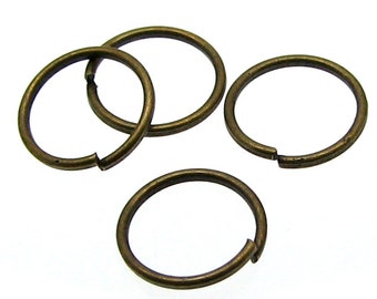 100 Antique Bronze Open Jump Rings 8mm x .8mm (20 Gauge)  -- Lead, Nickel, & Cadmium free 8/.8-1