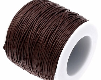 CLEARANCE SALE Waxed Cord : 30 feet Dark Chocolate Brown 1mm Waxed Cord String / Bracelet Cord / Macrame Cord / Chinese Knotting Cord  304