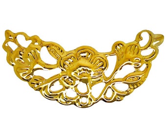 18K Gold Plated Filigree Connectors / Links / Joiners / Metal Jewelry Stampings / Filligree Embellishments [10 pieces] -- F03007